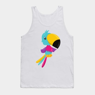 Colorful Parrot, Cute Parrot, Tropical Parrot Tank Top